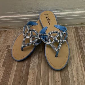 Blue Bling Sandals